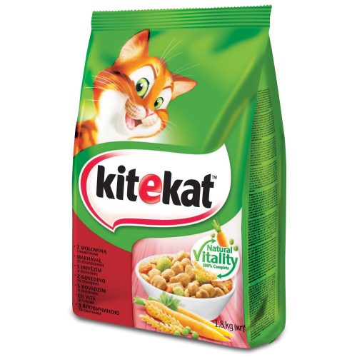 KITEKAT száraz macskaeledel 1,8kg marha-zöldség