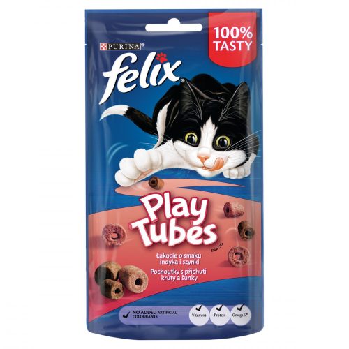 FELIX Play Tubes Pulyka és Sonka ízű macska jutalomfalat 50g